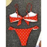 ZAFILLE Polka Dot Swimsuit Women's Swimwear 2021 Bikini Two Piece Set Bow Knot Bathing Suit Women's Swimsuit Push Up