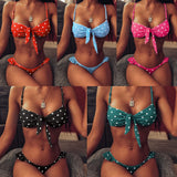 ZAFILLE Polka Dot Swimsuit Women's Swimwear 2021 Bikini Two Piece Set Bow Knot Bathing Suit Women's Swimsuit Push Up