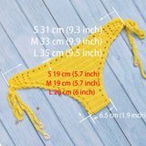 Women's Sport Sexy Bikini Thong Handmade Crochet Swimwear Bikini Bottom Hollow-out Low Waist Bathing Suit Bottoms